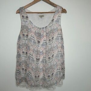 Via Signoria 100% Silk Tank Top Women's Size Large Made in‎ Italy